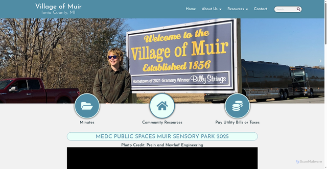 Security scan screenshot of https://villageofmuirmi.gov/