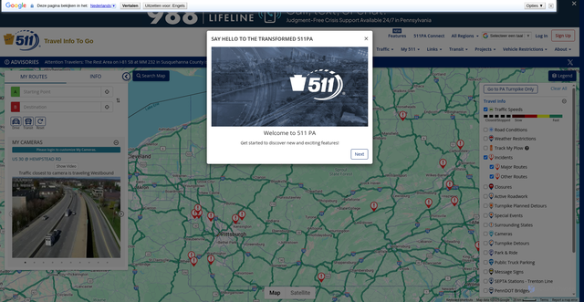 Security scan screenshot of http://www.511pa.com/