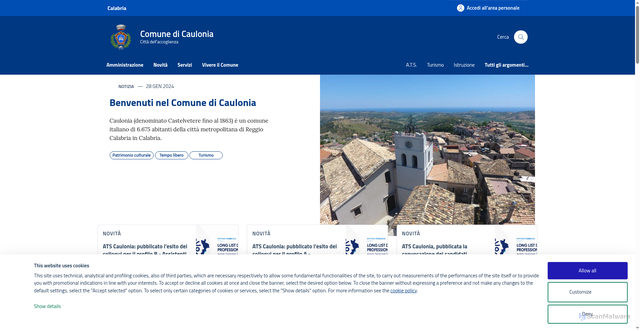 Security scan screenshot of https://www.comune.caulonia.rc.it