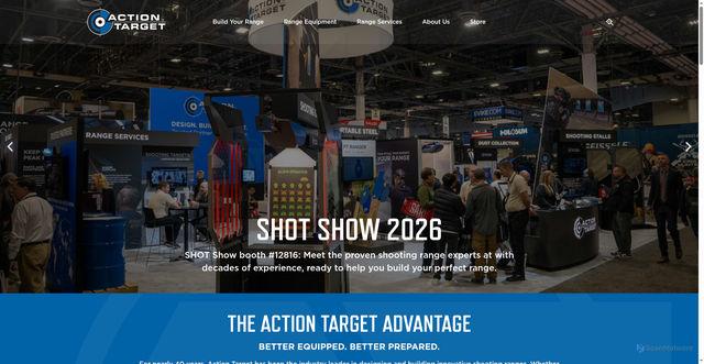 Security scan screenshot of https://actiontarget.com