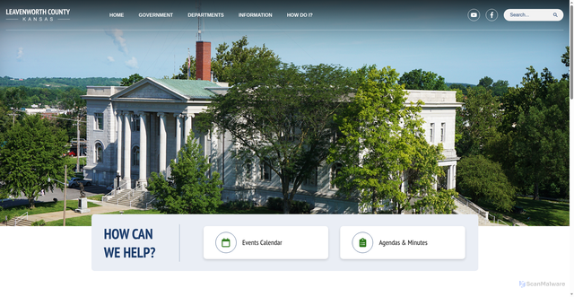 Security scan screenshot of https://leavenworthcounty.gov/