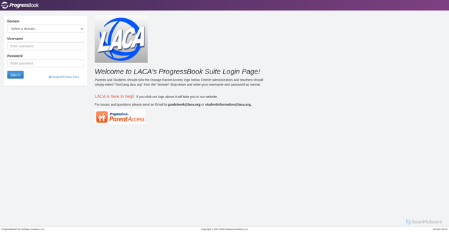 Security scan screenshot of ca.laca.org