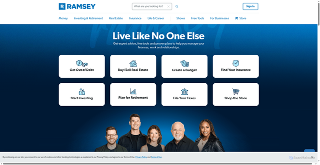 Security scan screenshot of https://id.ramseysolutions.com