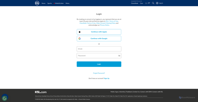 Security scan screenshot of https://myaccount.ksl.com