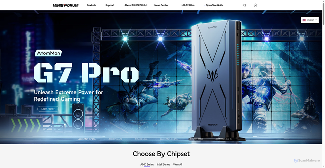 Security scan screenshot of https://www.minisforum.com