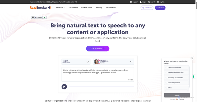 Security scan screenshot of https://vtdnntts-na.readspeaker.com