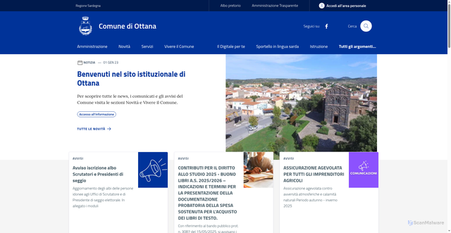 Security scan screenshot of https://www.comune.ottana.nu.it/