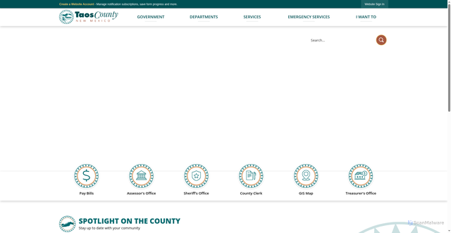 Security scan screenshot of https://taoscountynm.gov/