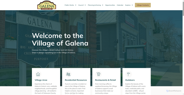 Security scan screenshot of https://galenaohio.gov/