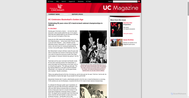 Security scan screenshot of https://magazine.uc.edu/issues/1210/sports.html