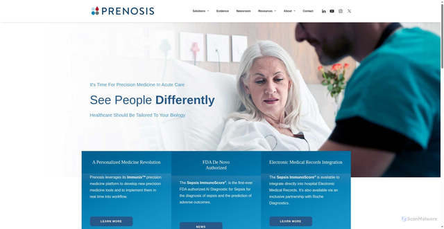 Security scan screenshot of https://prenosis.com