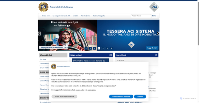 Security scan screenshot of https://verona.aci.it/