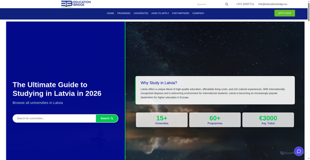 Security scan screenshot of https://educationbridge.eu/information-about-latvia