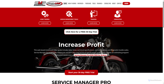 Security scan screenshot of https://servicemanagerpro.com