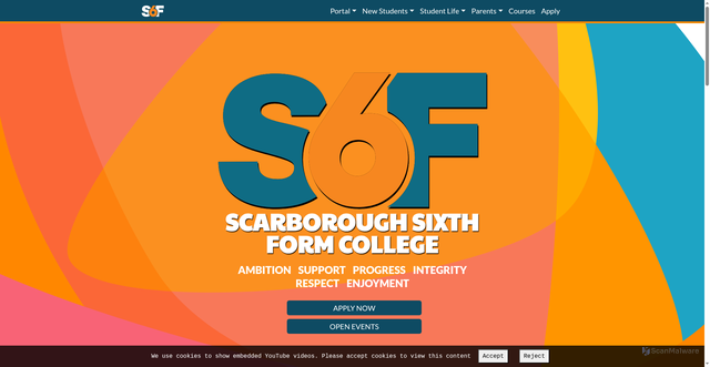 Security scan screenshot of https://s6f.ac.uk/