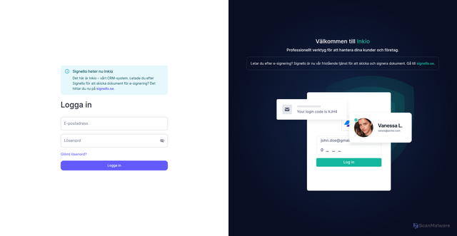 Security scan screenshot of https://inkio.se