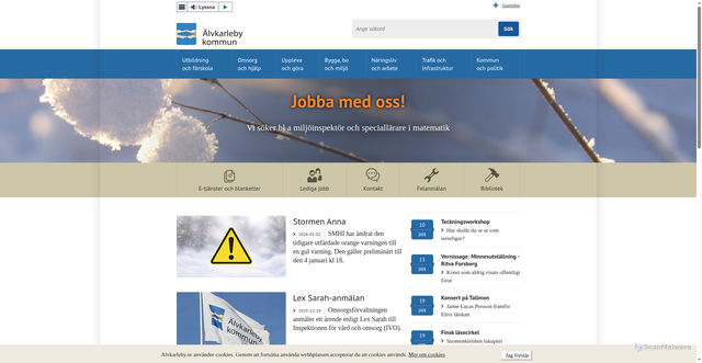 Security scan screenshot of https://www.alvkarleby.se/