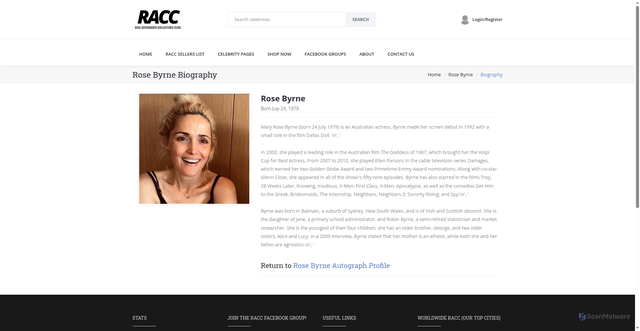 Security scan screenshot of https://www.racctrusted.com/c/rose-byrne/biography/