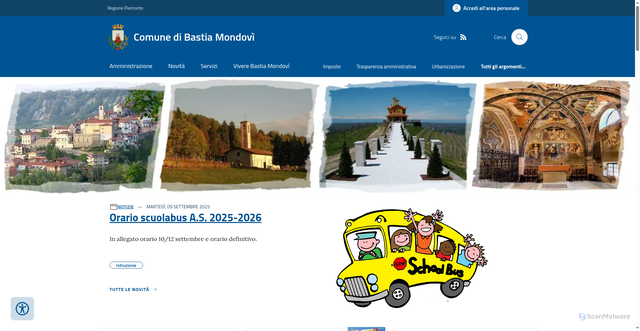 Security scan screenshot of https://info@comune.bastiamondovi.cn.it