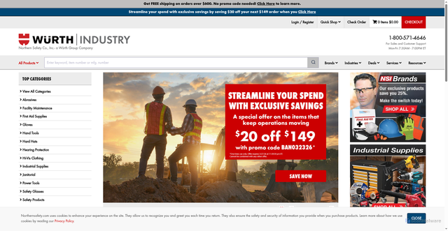Security scan screenshot of https://www.northernsafety.com