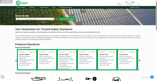 Security scan screenshot of https://shopulstandards.com