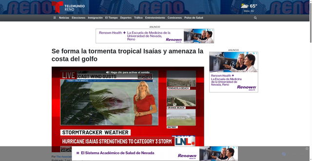 Security scan screenshot of https://www.kxnvreno.com/2026/10/07/se-forma-la-tormenta-tropical-isaas/