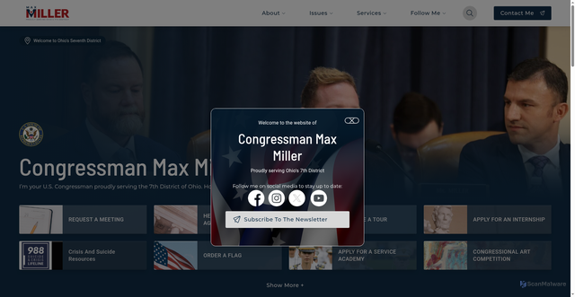 Security scan screenshot of https://maxmiller.house.gov/