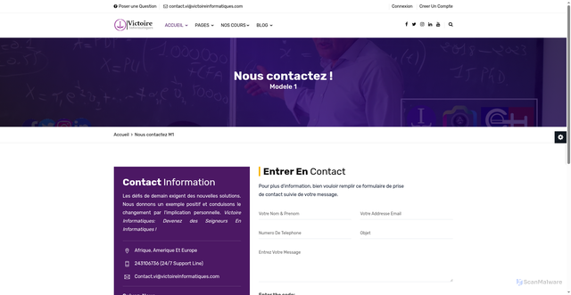 Security scan screenshot of http://victoireinformatique.com/contact-1.php