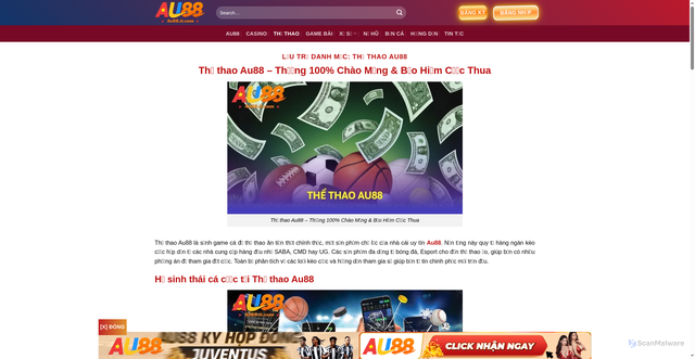 Security scan screenshot of https://au88-binb.com/the-thao-au88/