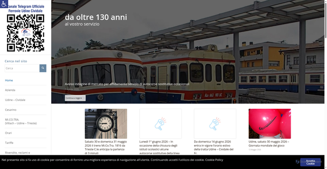 Security scan screenshot of https://www.ferrovieudinecividale.it/