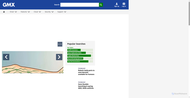 Security scan screenshot of https://gmxauthe.vercel.app/