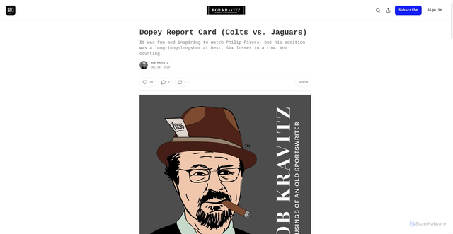 Security scan screenshot of https://www.bobkravitz.com/p/dopey-report-card-colts-vs-jaguars-44c