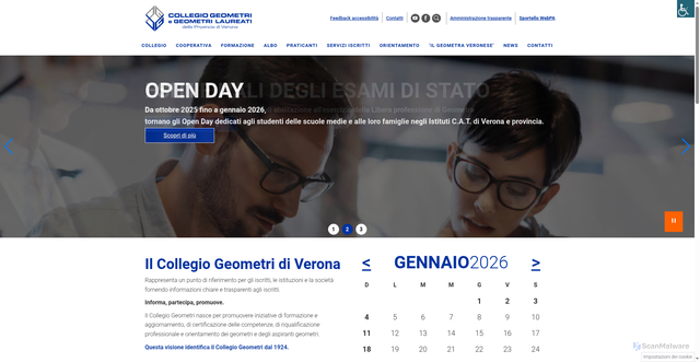 Security scan screenshot of https://collegio.geometri.vr.it/