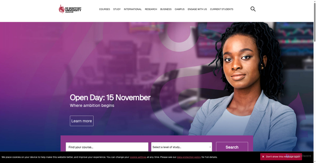 Security scan screenshot of https://www.dmu.ac.uk/home.aspx