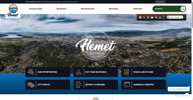 Security scan screenshot of https://hemetca.gov/