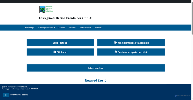 Security scan screenshot of https://www.consigliobrentarifiuti.it/hh/index.php?jvs=0&acc=1