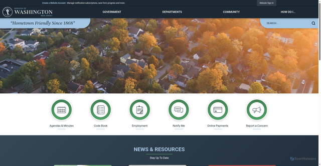 Security scan screenshot of https://washingtonboro-nj.gov/
