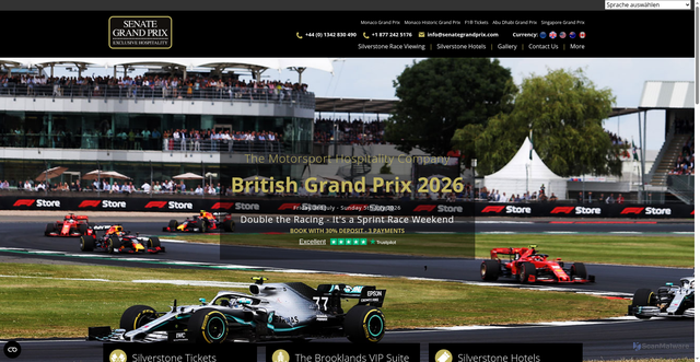 Security scan screenshot of https://www.senate-britishgrandprix.com/