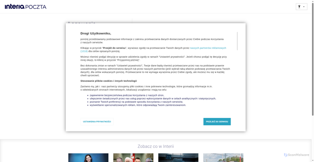 Security scan screenshot of https://poczta.interia.pl