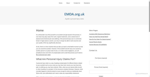 Security scan screenshot of http://www.emda.org.uk/