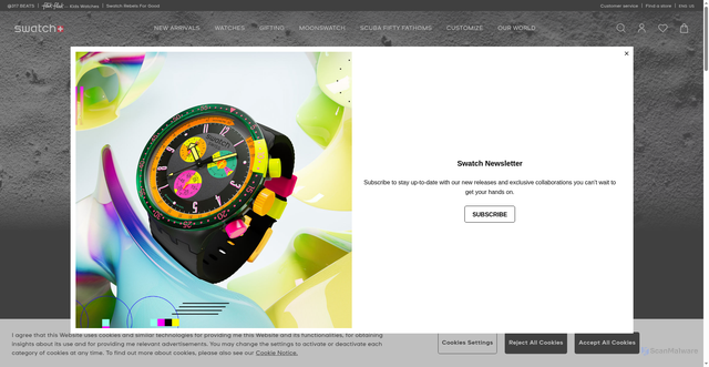 Security scan screenshot of https://www.swatch.com/en-us/bioceramic-moonswatch-collection/mission-to-the-moonphase.html