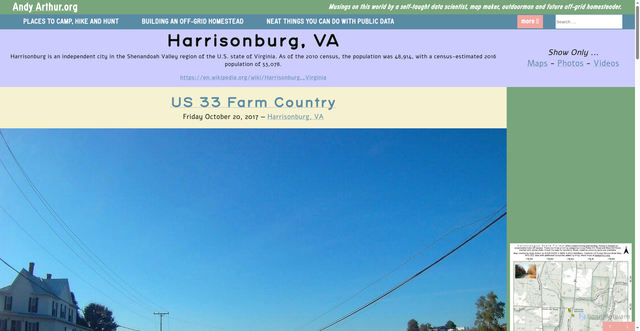 Security scan screenshot of https://andyarthur.org/explore/harrisonburg-va