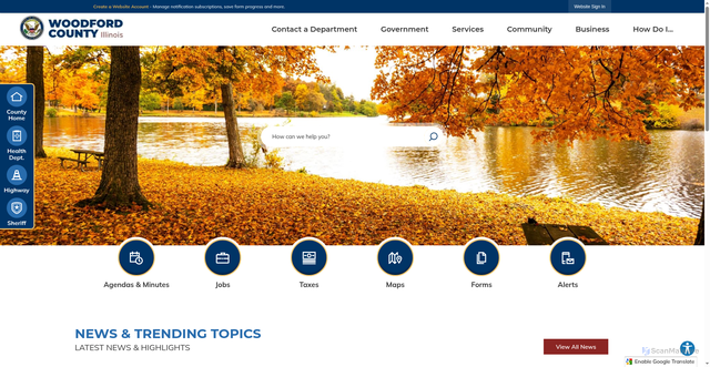 Security scan screenshot of https://woodfordcountyil.gov/