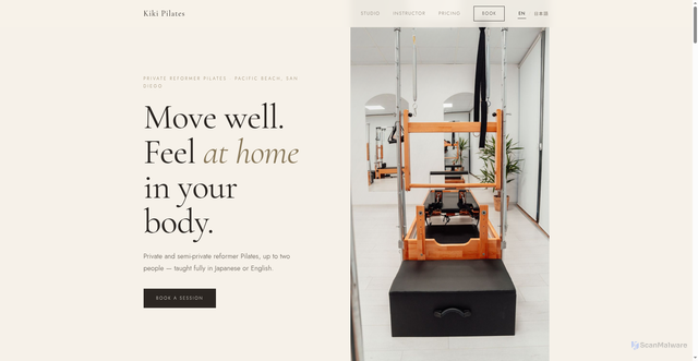 Security scan screenshot of https://pilateswithkiki.com/