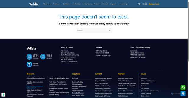 Security scan screenshot of https://wmp.wildix.com