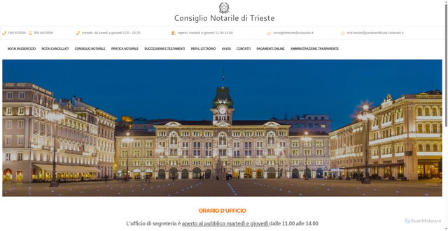 Security scan screenshot of https://notaitrieste.com/