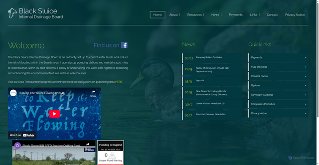 Security scan screenshot of http://www.blacksluiceidb.gov.uk/
