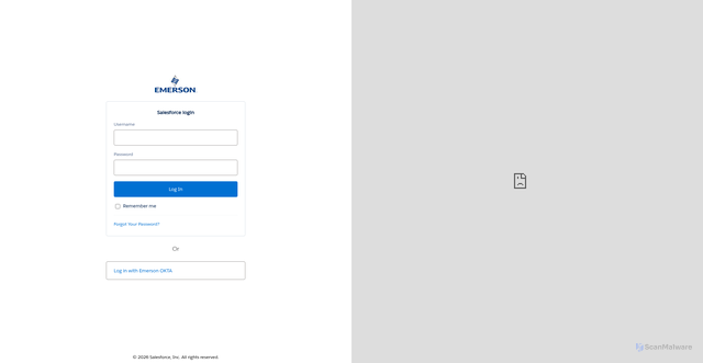 Security scan screenshot of https://emerson-mas.my.salesforce.com