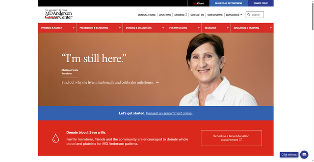 Security scan screenshot of https://www.mdanderson.org/