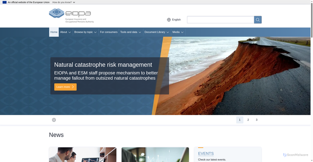Security scan screenshot of https://eiopa.europa.eu